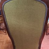 Fauteuil Voltaire noyer fin XIXe - vert
