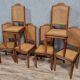 Set of 6 Art Deco walnut chairs from around 1925.