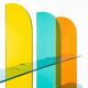 Multicoloured designer wall shelf in PMMA (plexiglass) 15 mm – 200×200×28 cm