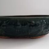 Pot à Bonzaï en grès émaillé vert