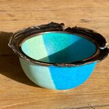 Bol en céramique émaillée bleu et vert azur