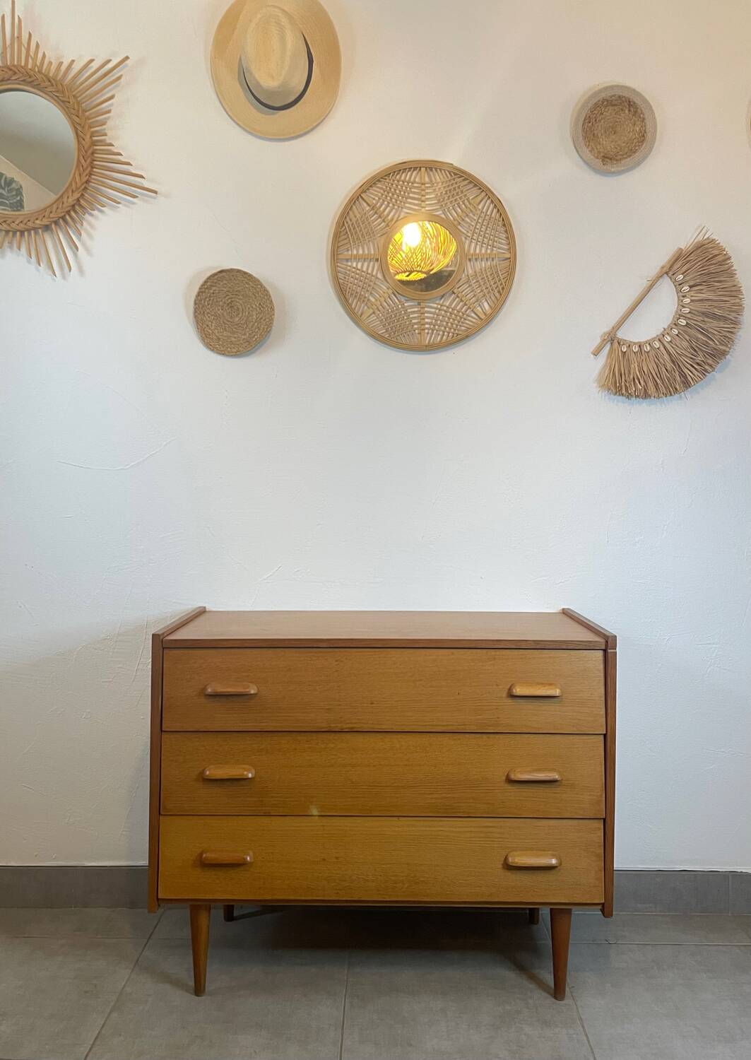 Commode en teck, années 60