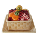 Old sweet jar / fruit basket, square shape, in Sarreguemines ceramic.
