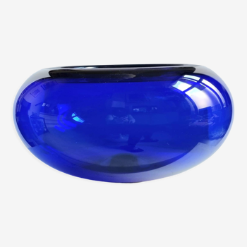 Cobalt Blue Crystal Bowl by Per Lütken for Royal Copenhagen, 1970s