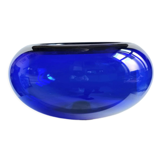 Cobalt Blue Crystal Bowl by Per Lütken for Royal Copenhagen, 1970s