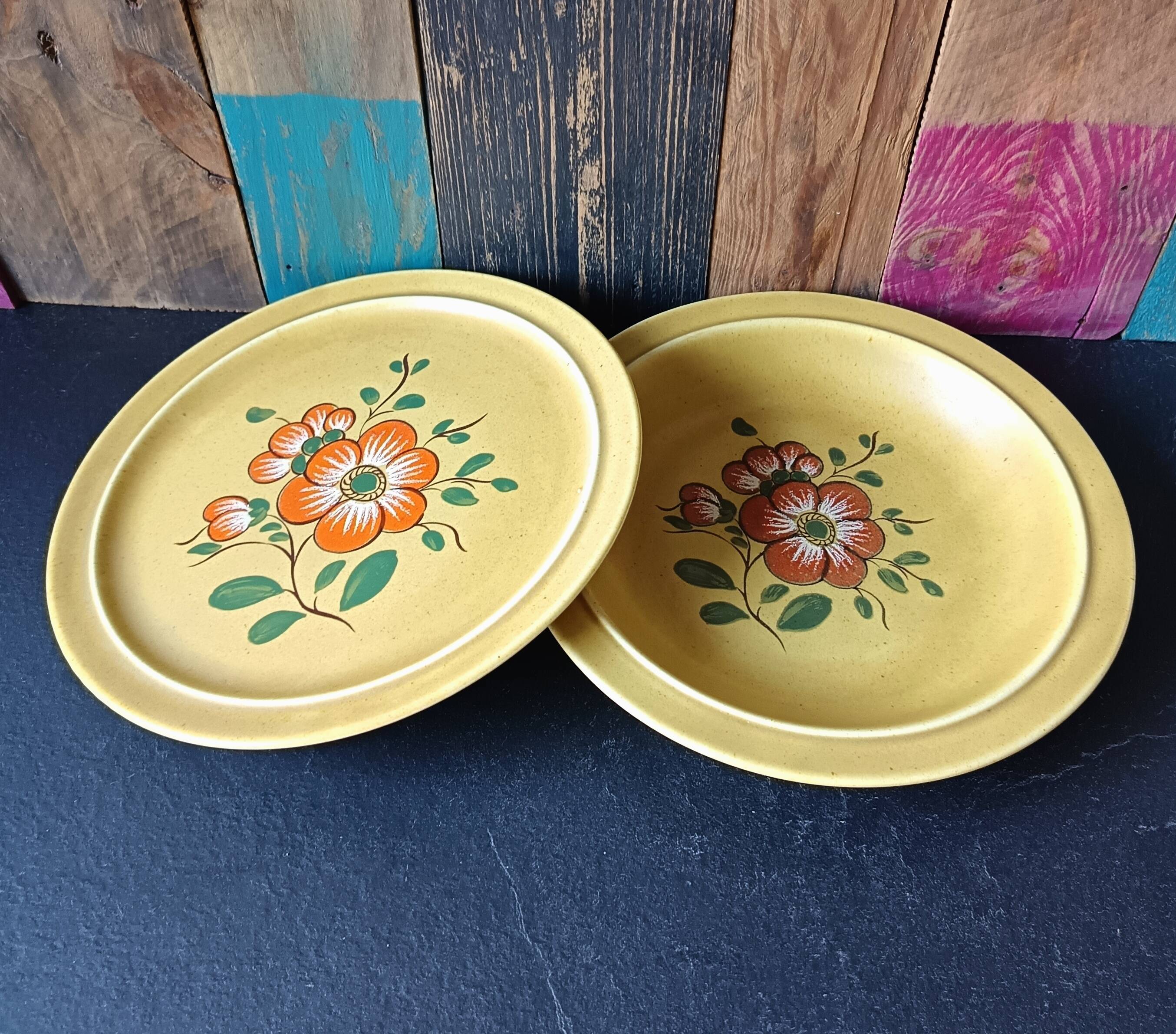 Vintage k&g luneville french ceramic dish and salad bowl