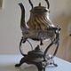 Art Nouveau teapot or samovar in silver-plated metal by goldsmith Victor Saglier