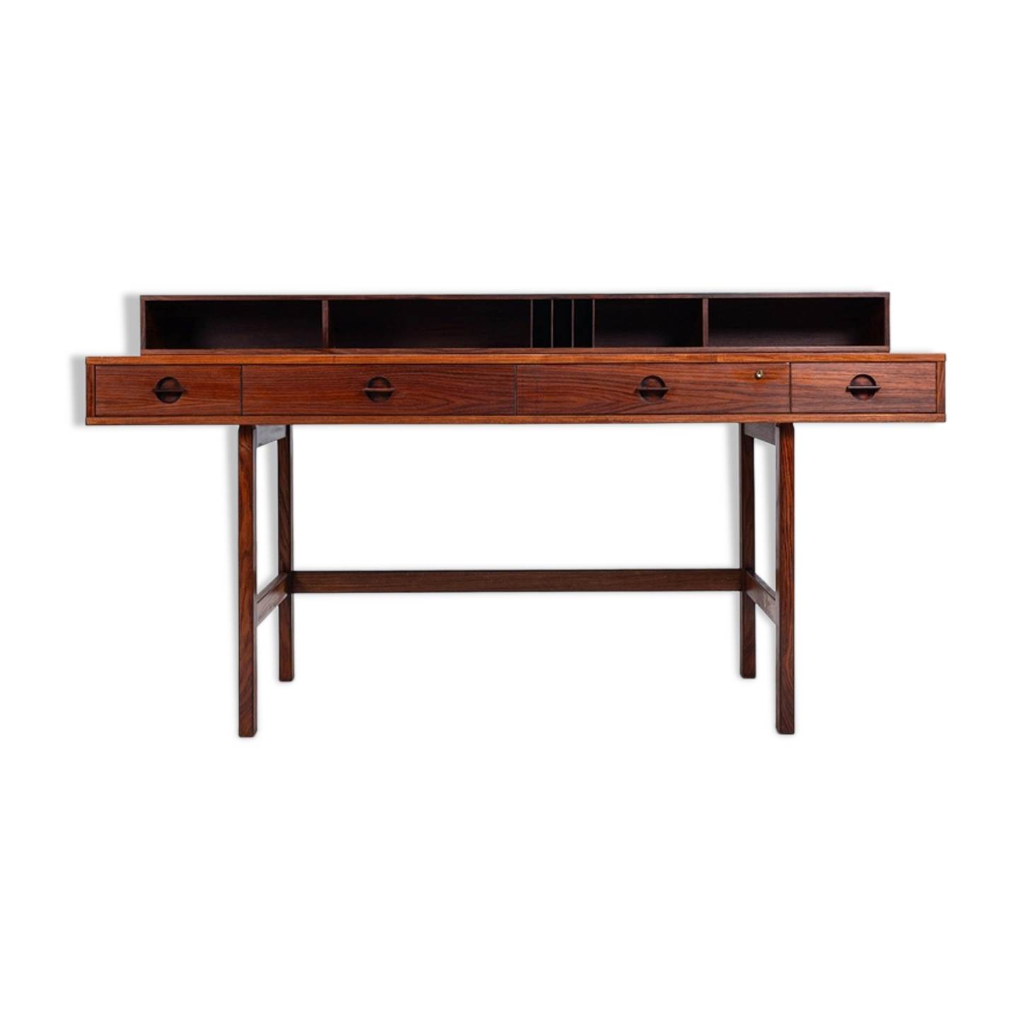 Peter Lovig flip-top partners desk rosewood Lovig Denmark 1960