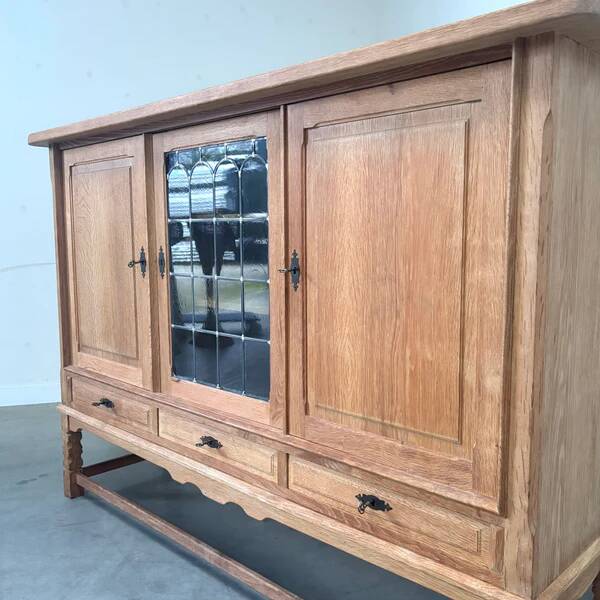 Solid oak sideboard by Henning Kjaernulf, Denmark 1960s