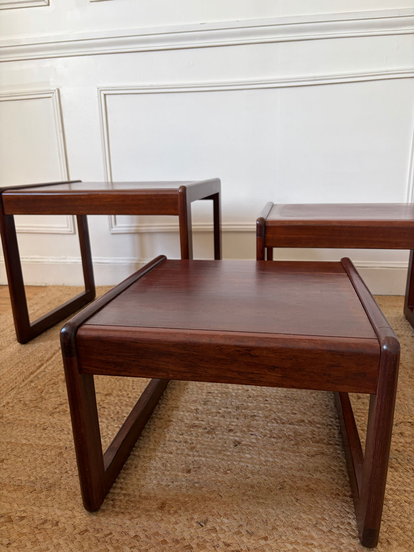 Nest of tables in teak from the 1960s.