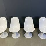 Vintage fiberglass space age tulip dining chairs, set of 4 - 1960s