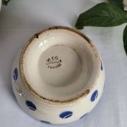 Antique Lunéville earthenware bowl KG with blue polka dots