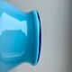 Lampe avec pieds en opaline bleu et abat-jour conique texturé années 60-70