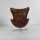 Arne Jacobsen Egg chair in cognac leather for Fritz Hansen
