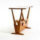 Beautiful mid-century modern side table with magazine rack, made of ash woo