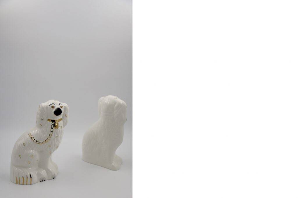 Mid-Century Staffordshire Ceramic Spaniel Mantle Dogs 1378 4 from Beswick