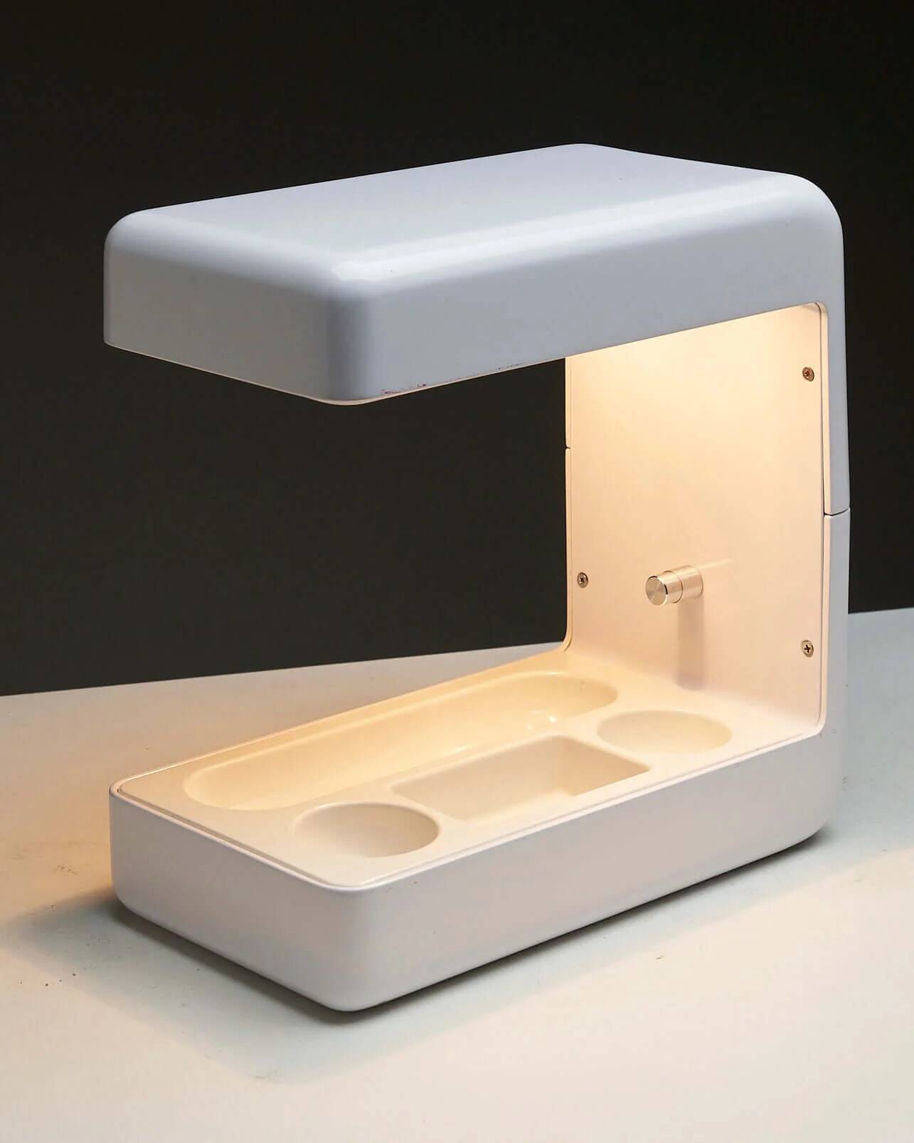White 'Isos' desk lamp by Giotto Stoppino