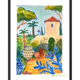 Peinture acrylique originale sur papier - Jardin du Sud