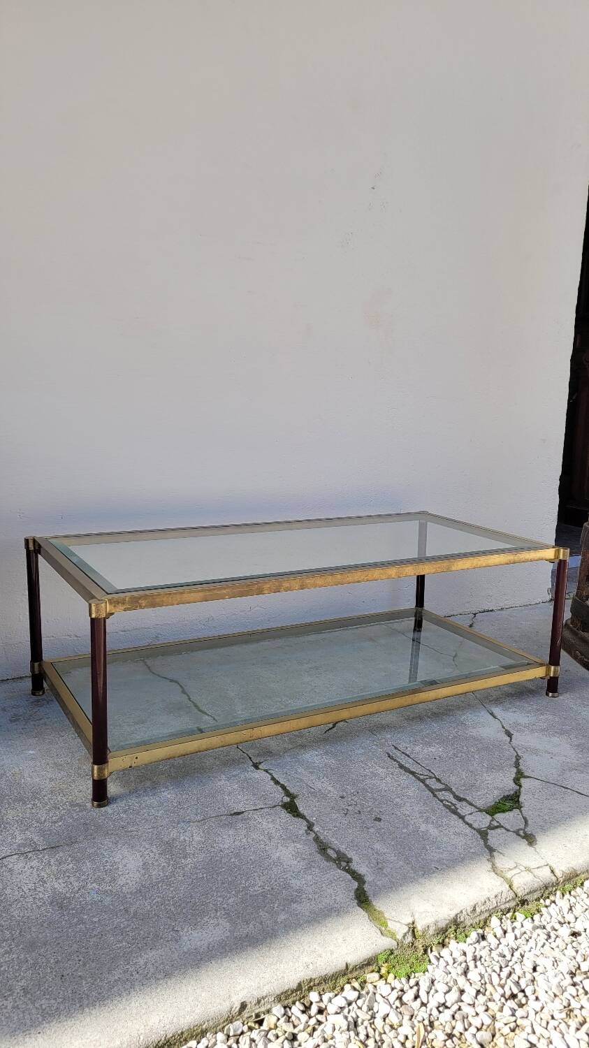 Jansen style brass designer coffee table - 1970s