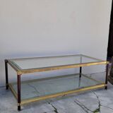 Table basse design en laiton style Jansen - 1970s