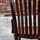 Lot of 4 vintage bistro chairs with slats in Thonet style.