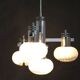 1970s Chrome Plated Chandelier with Murano Glass , Italy