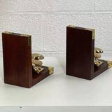 Vintage wooden and gold bookend