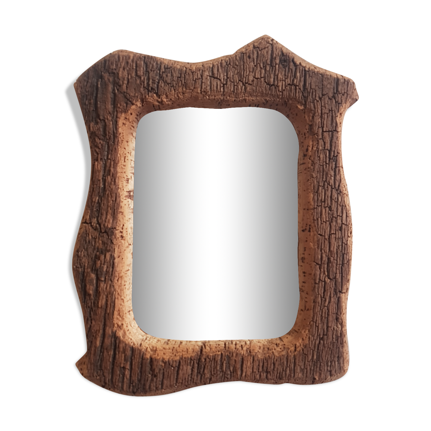 Rectangular mirror, cork frame, 60/70