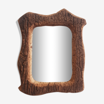 Rectangular mirror, cork frame, 60/70