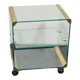 Vintage glass sidetable on wheels