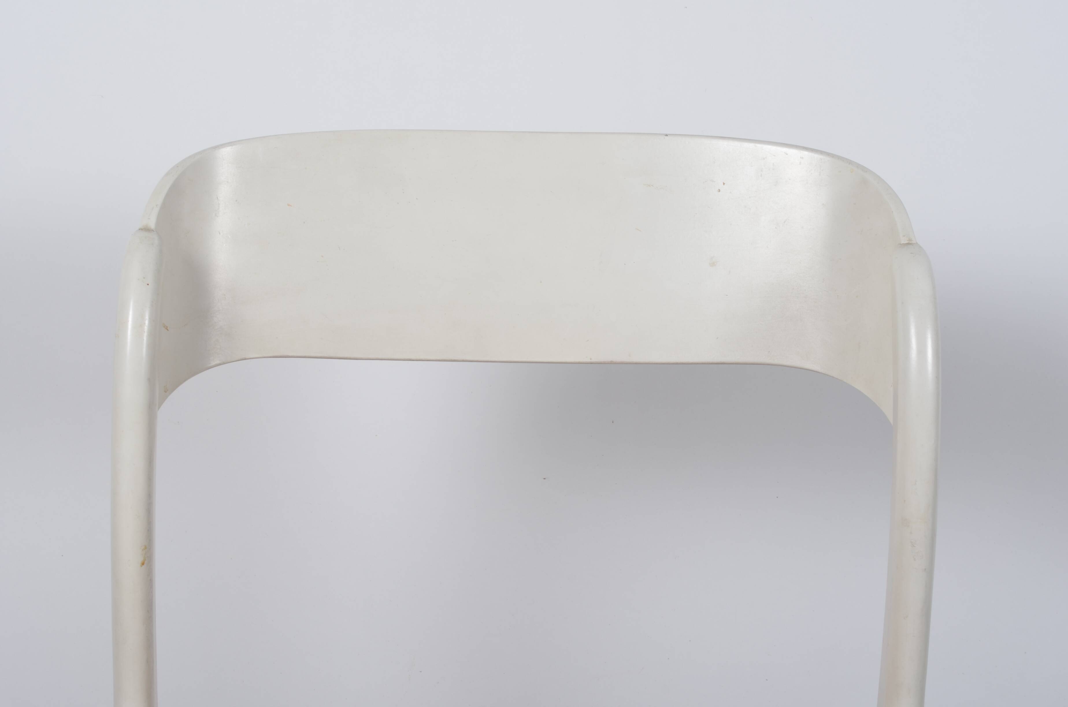 White Bauman sled chair