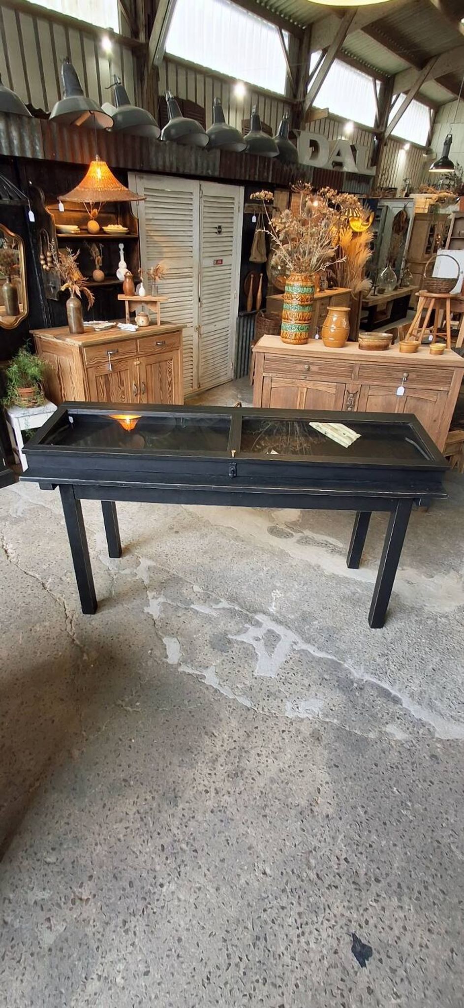 Antique display cabinet on legs