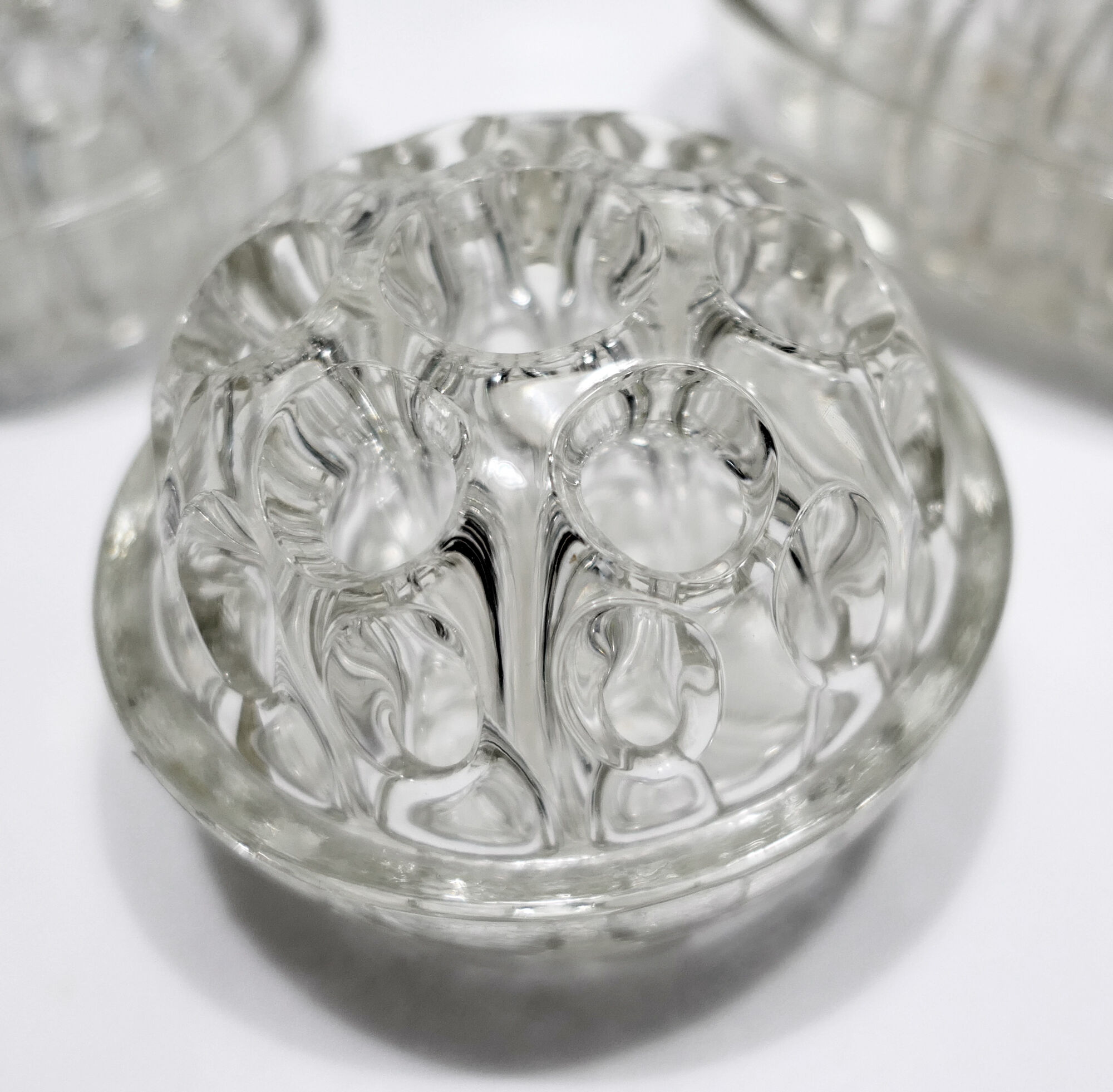 Three Glass Flower Picnics by VMC Reims 60s-70s