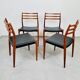 Ensemble de 4 chaises modèle 78 en teck et cuir par Niels O. Møller
