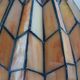 Antique stained glass and bronze pendant light