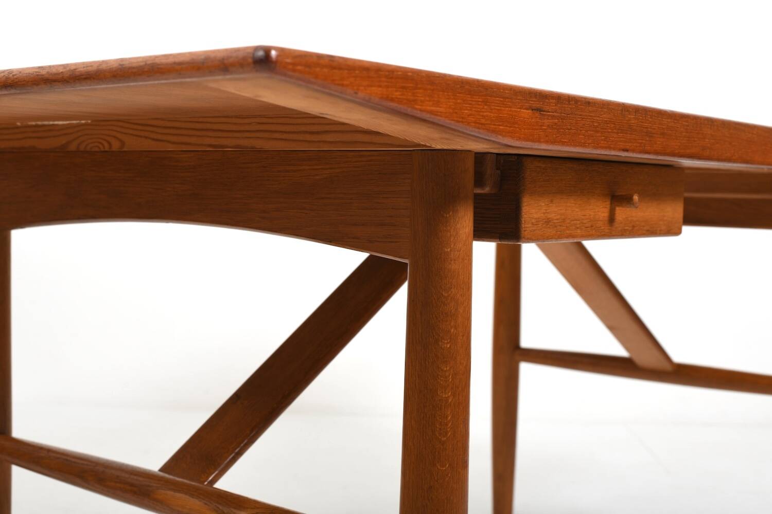 Fine Danish freestanding Desk in Teak and Oak 1960s
