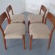 Danish Solid Teak Dining Chairs, 1960s, Set of 4