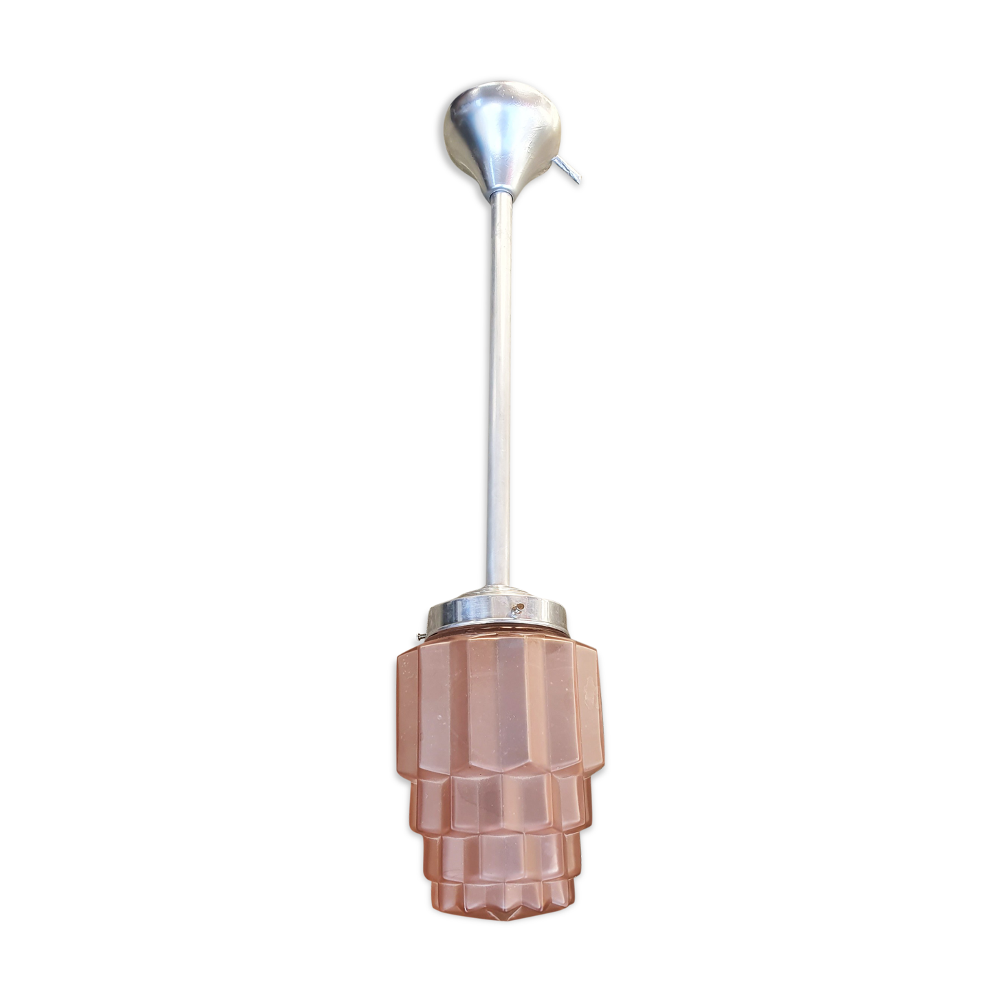 Suspension Art Deco a skyscraper arm, pink 30s
