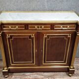 Parisian buffet in Louis XVI style – Mahogany and gilded brass – Marble top –
