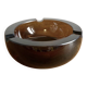 Modern ashtray bowl in thick smoked glass with bevelled edges - Ø 13 cm