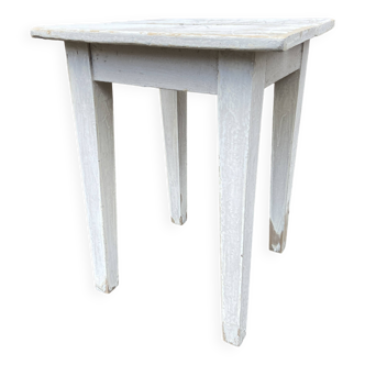 vintage rustic stool, French farmer Painted stool shabby chic 1930
