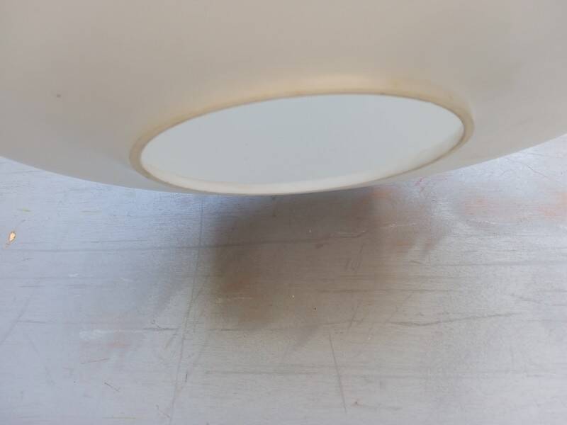 Louis Kalff pendant lamp ep 1960 Scandinavian glass and teak