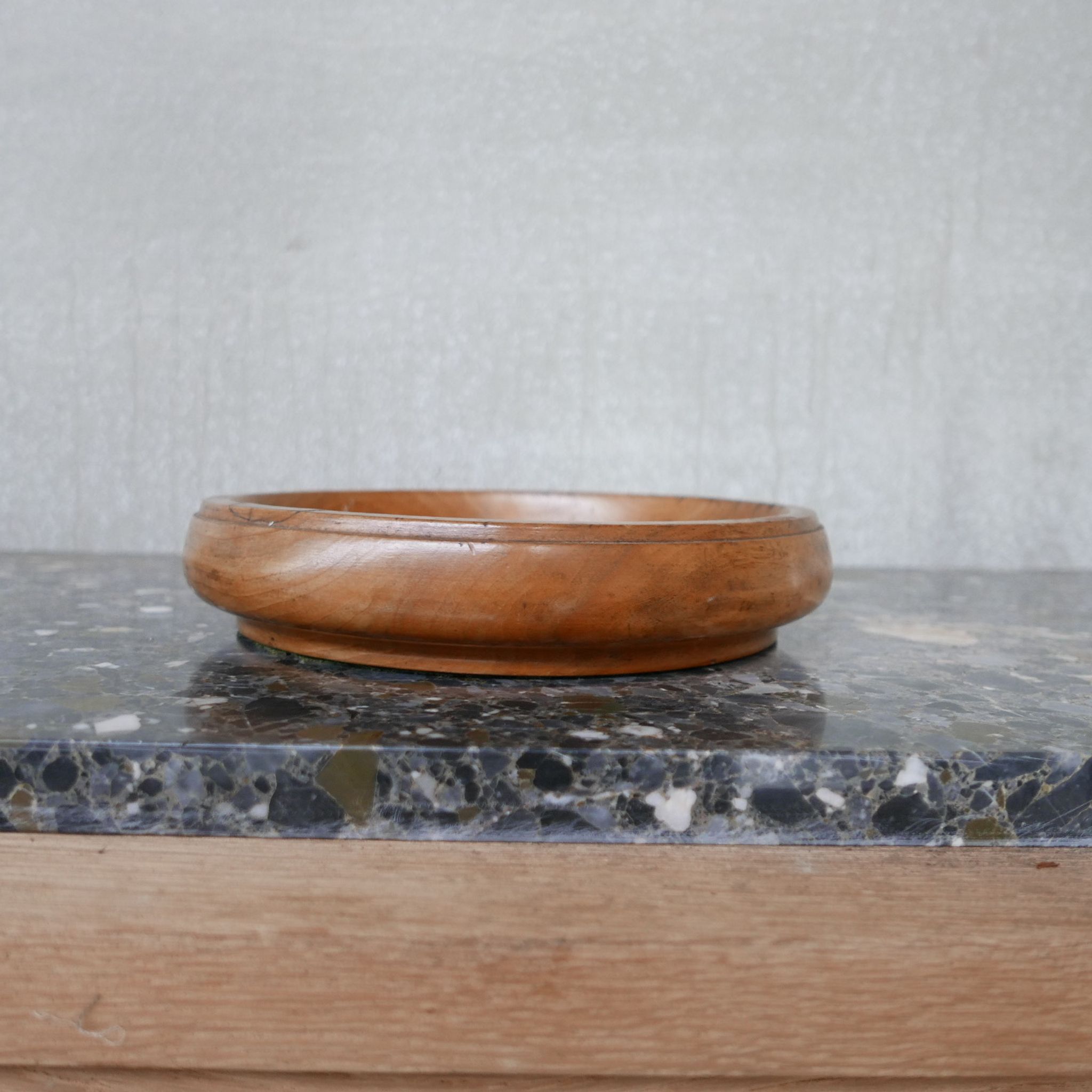 Antique English Ecclesiastical Oak Wooden Bowl