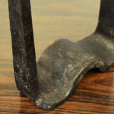 Brutalist wrought iron candle holder beaten