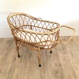 Vintage rattan cradle