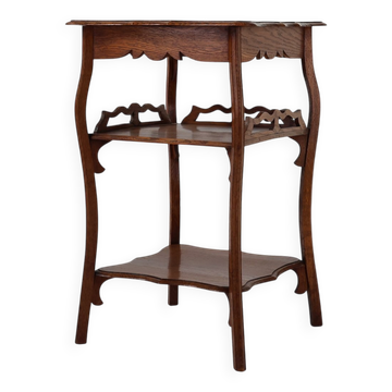 Table d'appoint Art Déco française en chêne massif, 1920