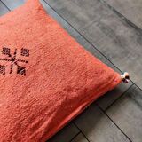 Moroccan orange cotton cushion