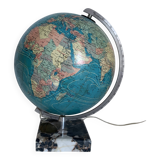 Globe terrestre, mappemonde Taride en verre et marbre, 1976