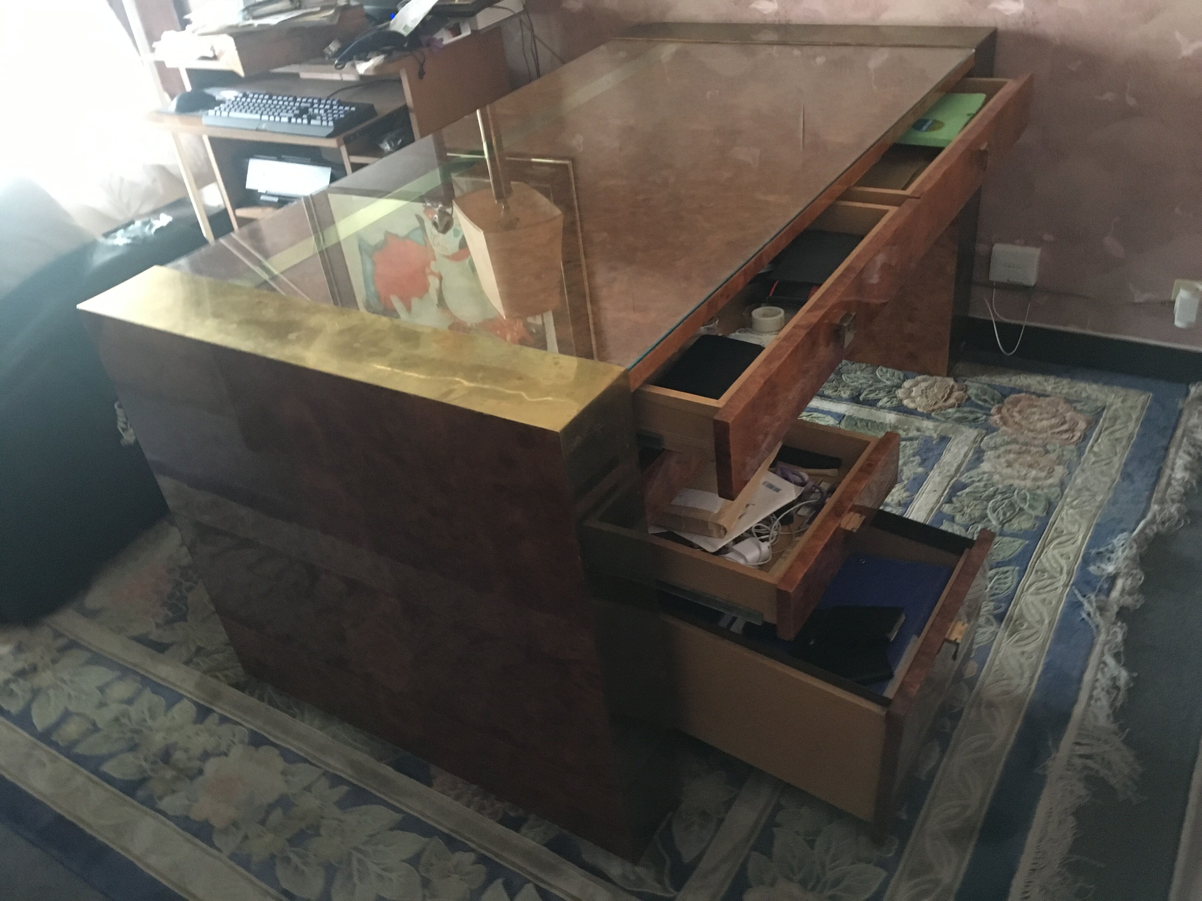 Jean-Claude Mahey elm burl desk