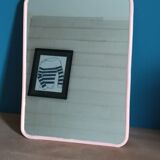 Barber mirror pink plastic surround 18x24cm